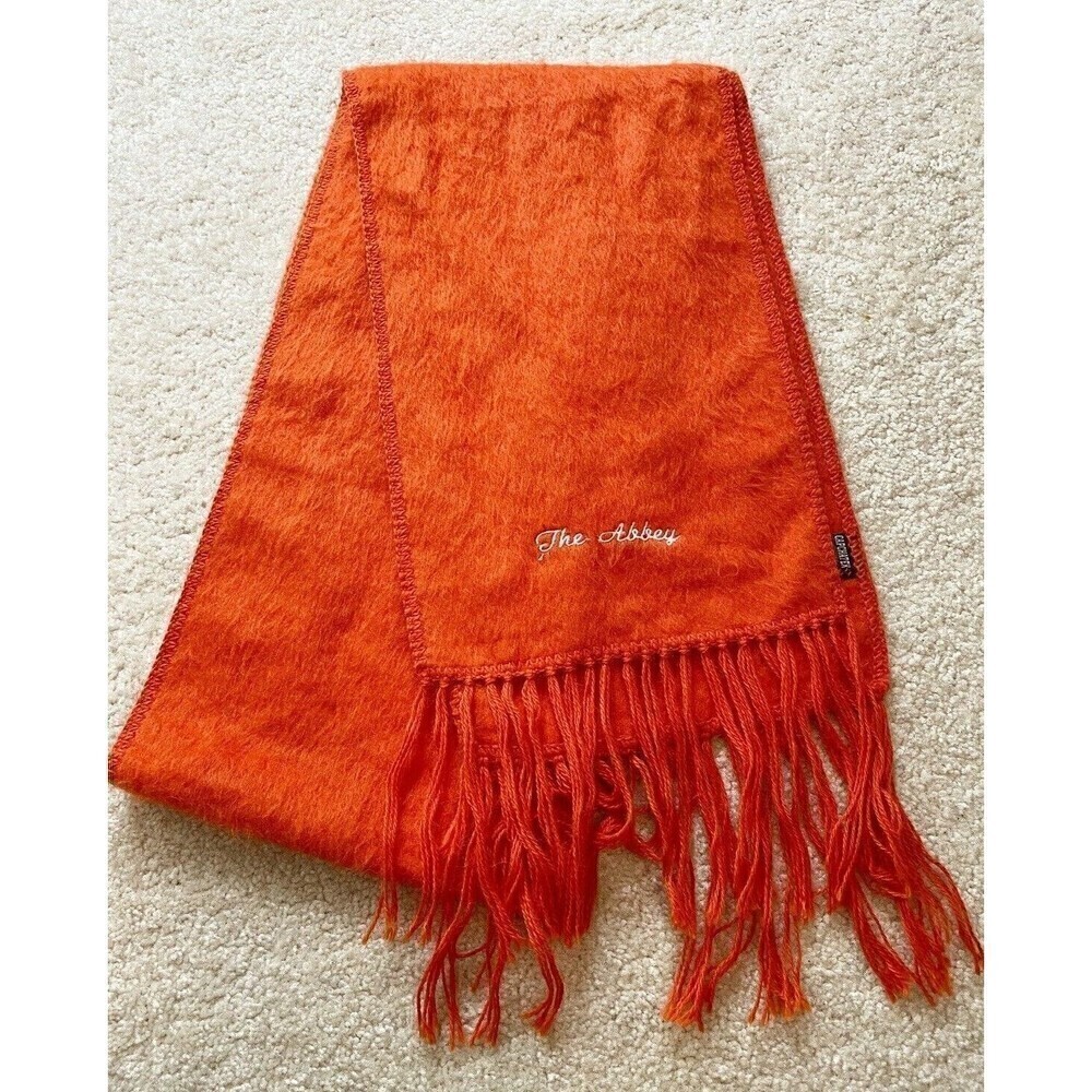 Orange Alpaca Wool Scarf The Abbey Peruvian Soft Fall Autumn Halloween Capchatex